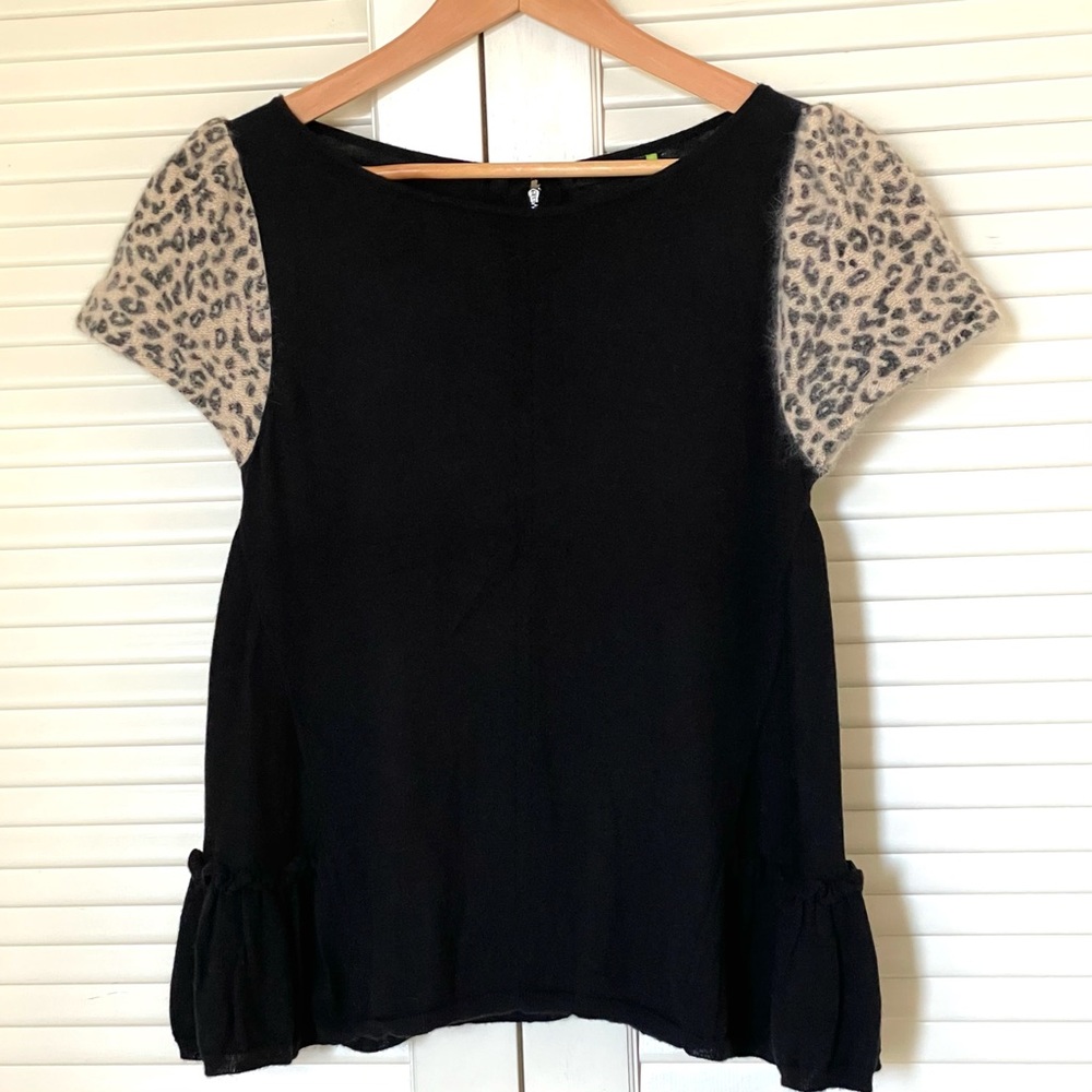 Anthropologie Leifsdottir Sweater Traced Leopard Size M